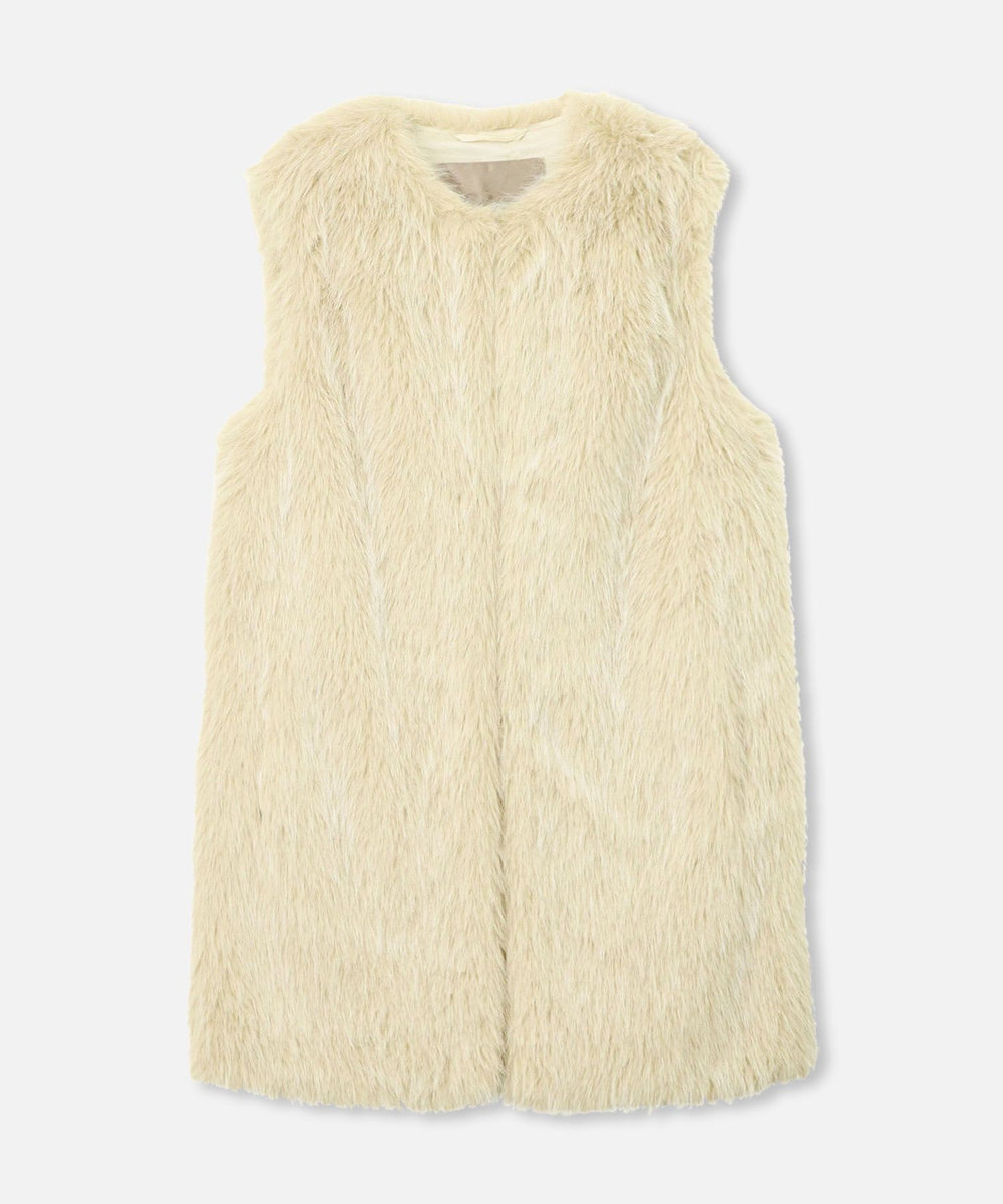 buying 【HERNO(ヘルノ－)】 FUR VEST ベージュ (11)