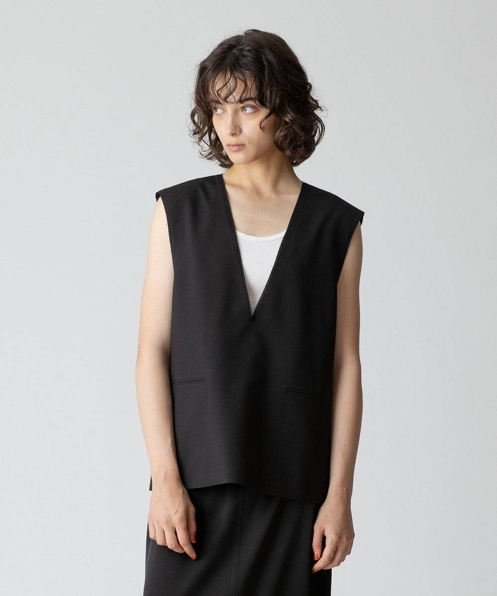 allureville トロピカルVネックジレ ブラック (95)