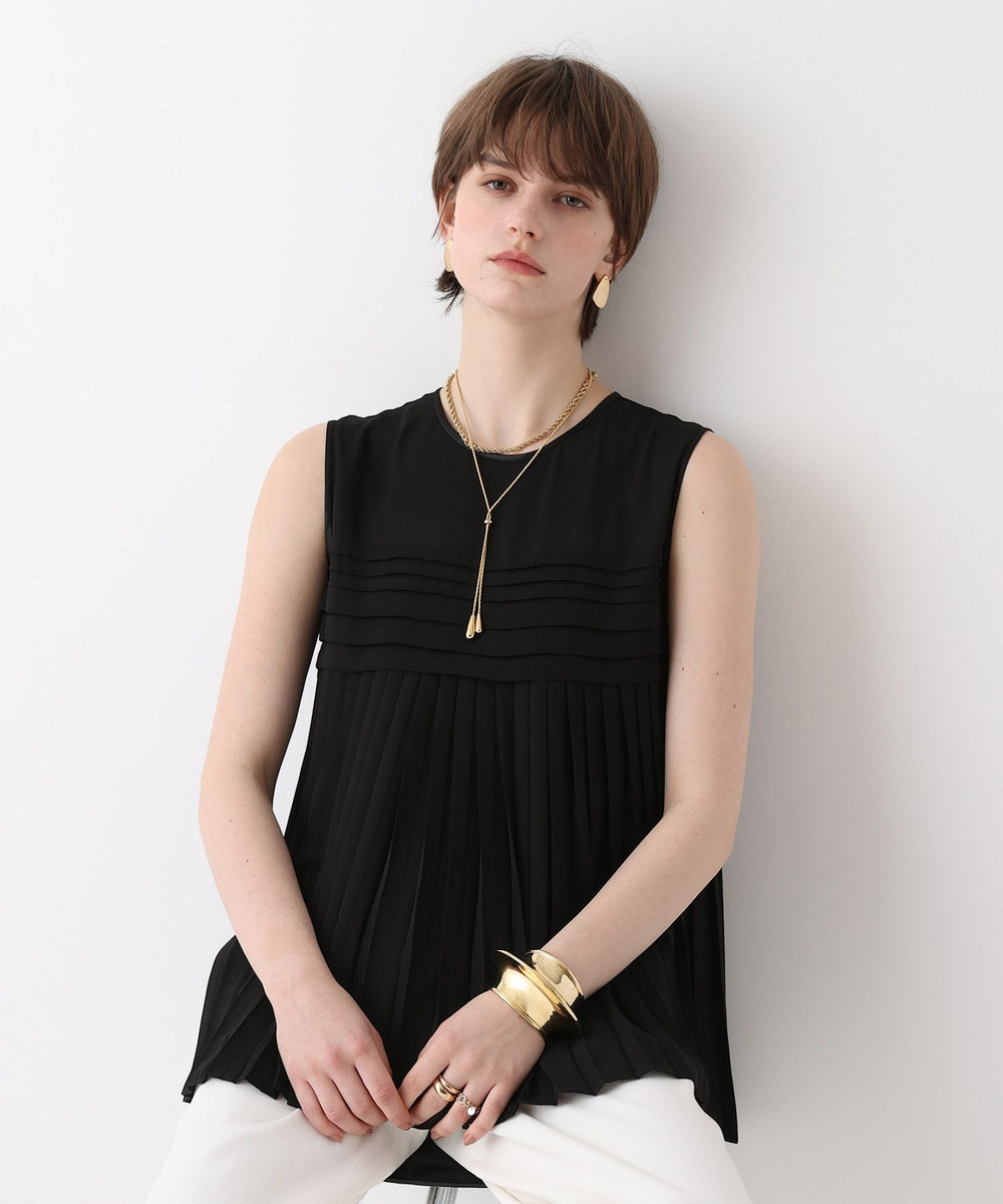 allureville クロスプリーツブラウス ブラック (95)