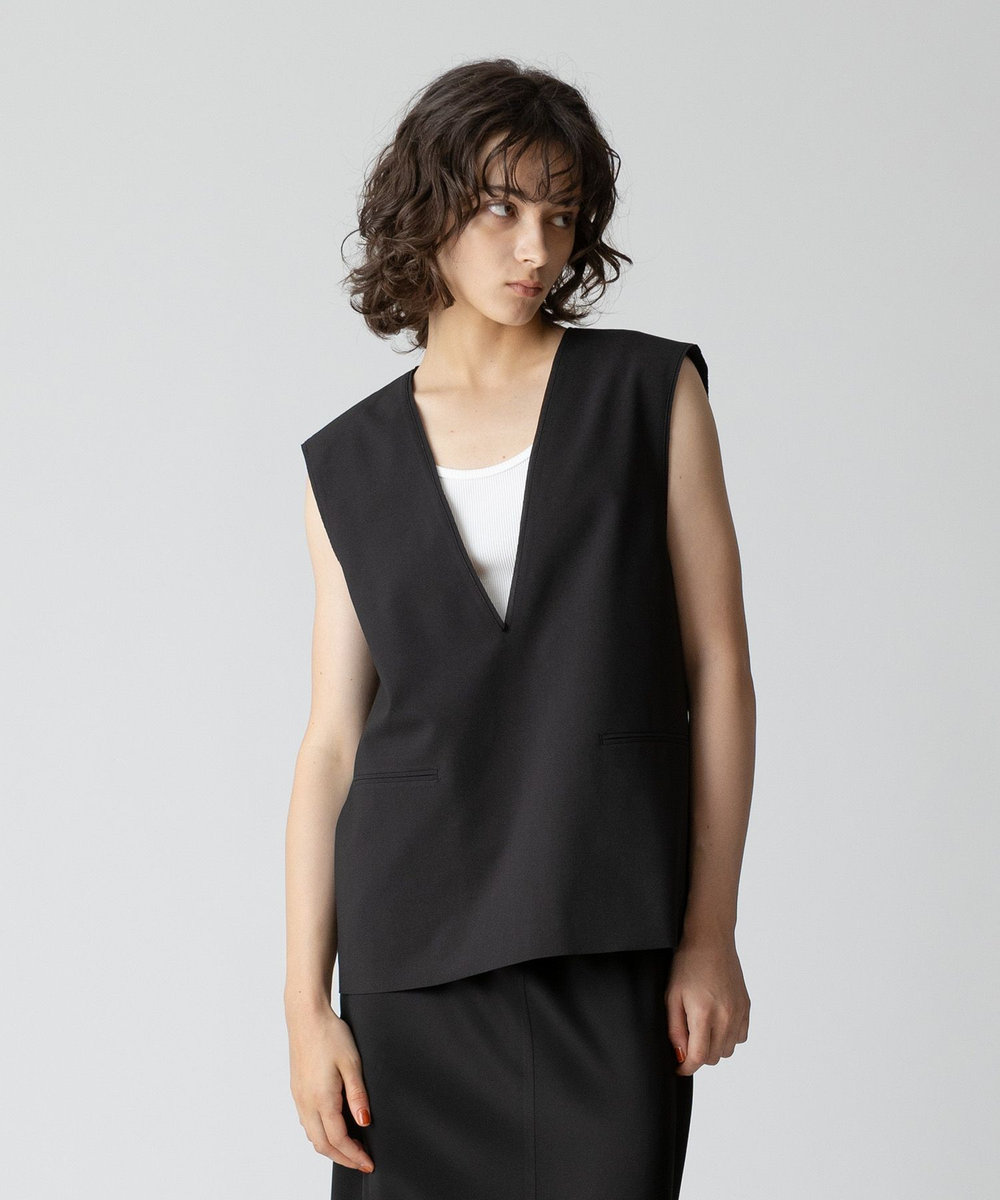 allureville トロピカルVネックジレ ブラック (95)