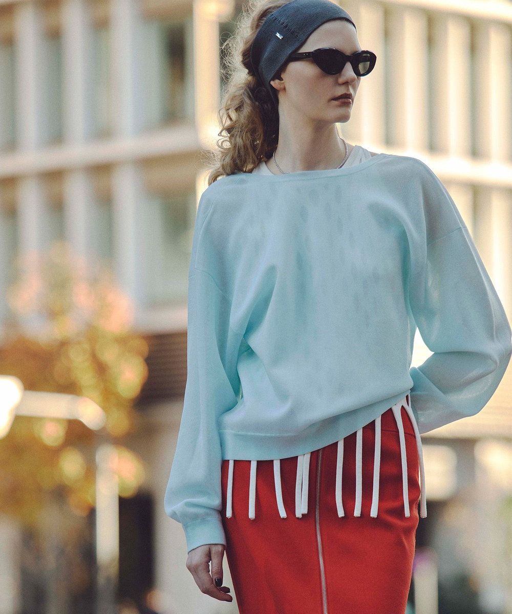 allureville スポンディッシュシアー2WAYプルオーバー ライトブルー (62)