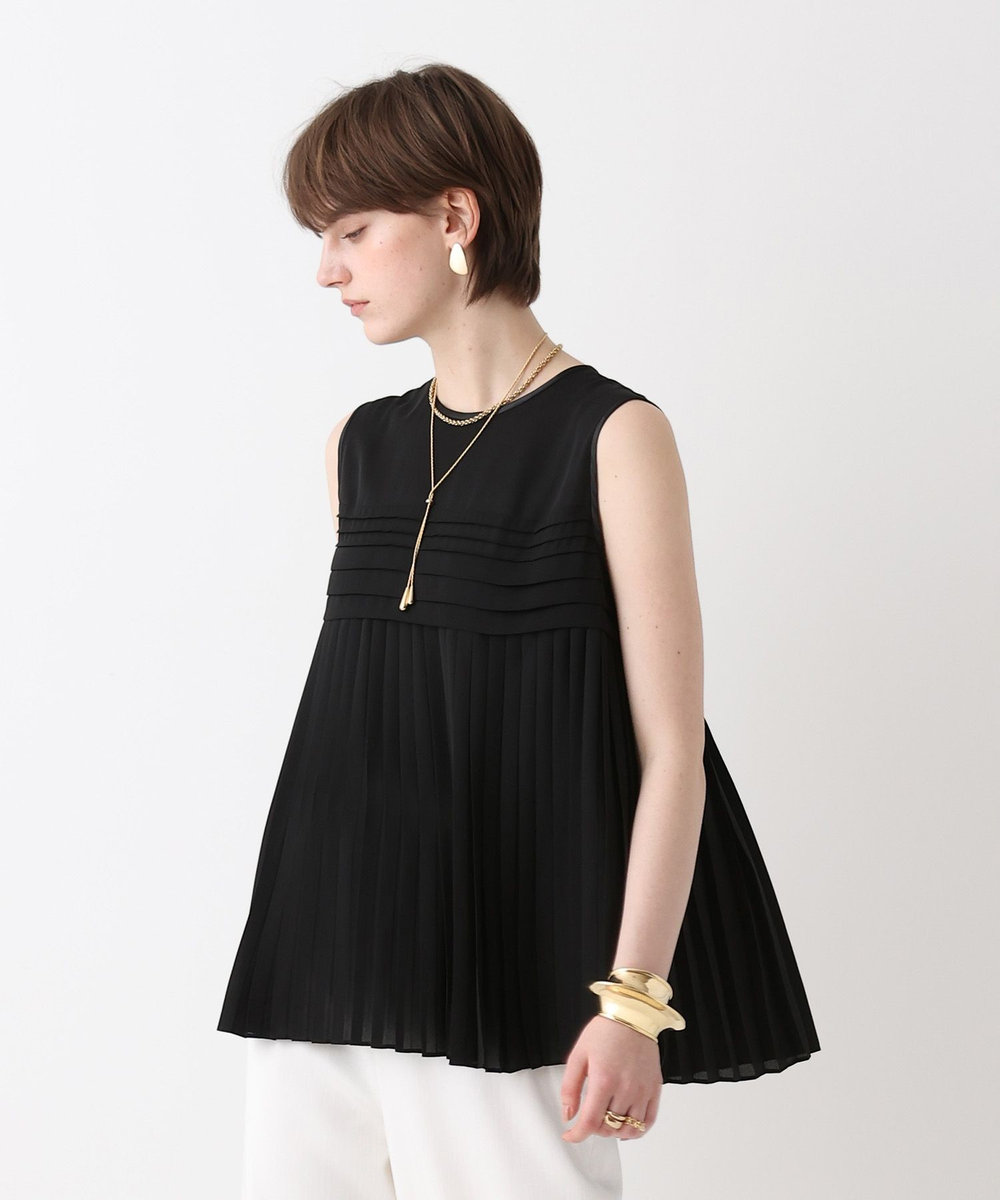 allureville クロスプリーツブラウス ブラック (95)