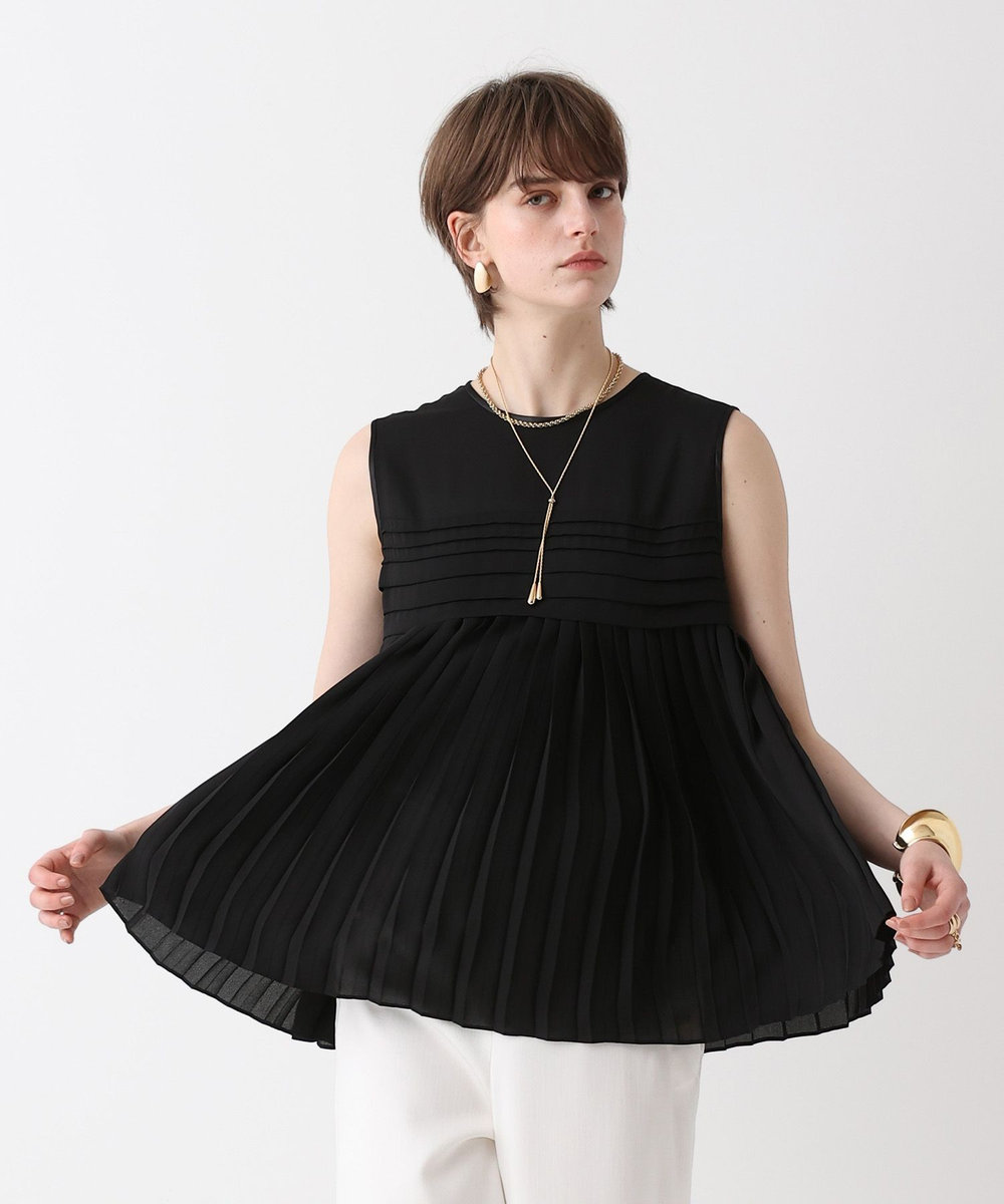 allureville クロスプリーツブラウス ブラック (95)