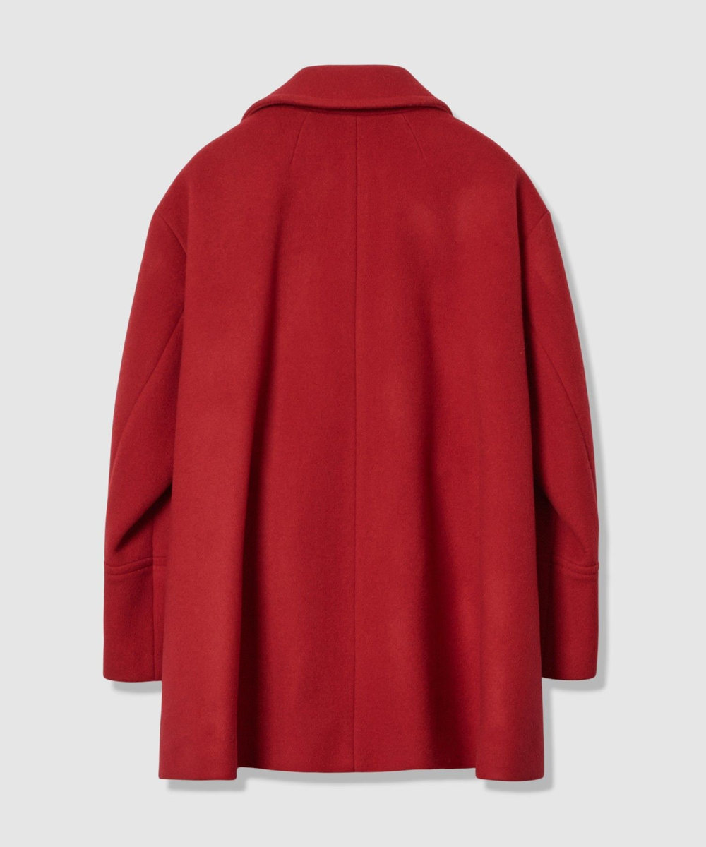 allureville パイルメルトンデザインＰコート ボルドー (44)