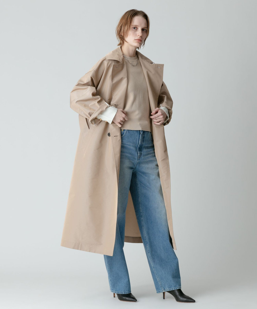 allureville マイクロタフタトレンチコート ベージュ (11)