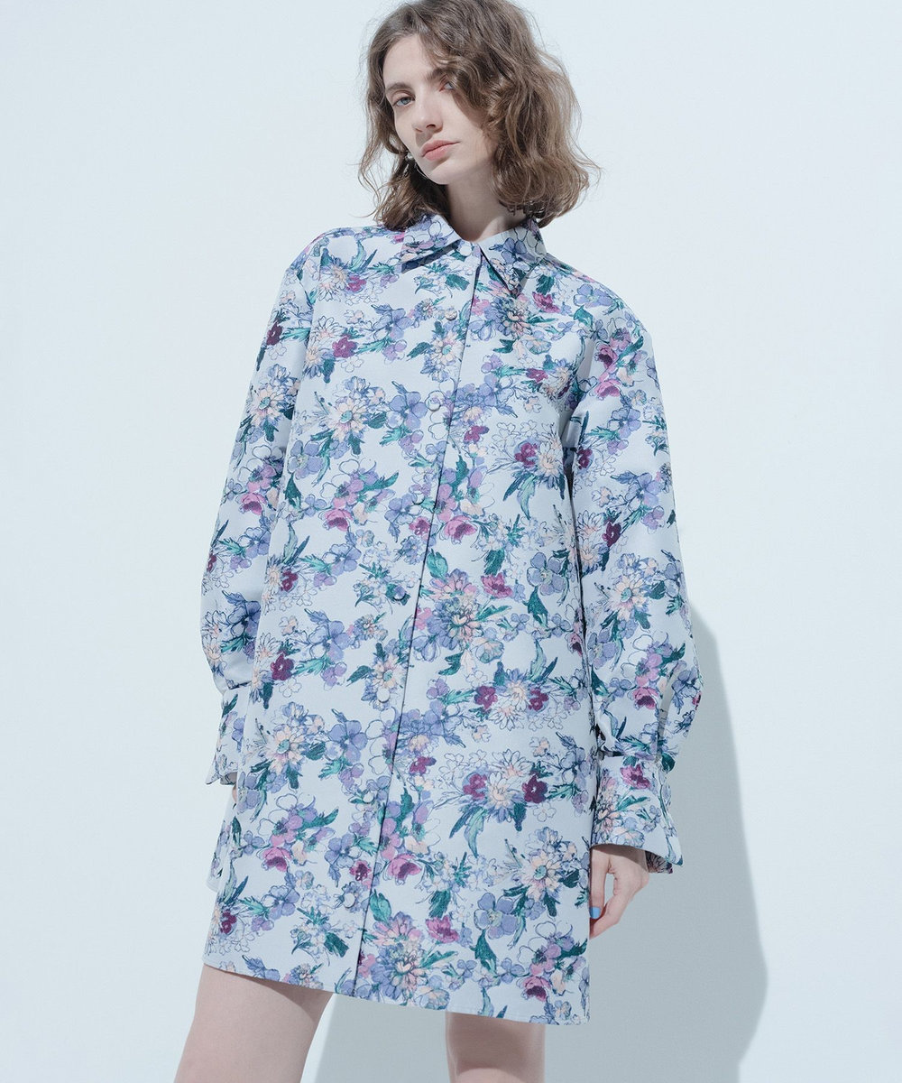 LOULOU WILLOUGHBY】LIMONTAフラワージャガードシャツワンピース