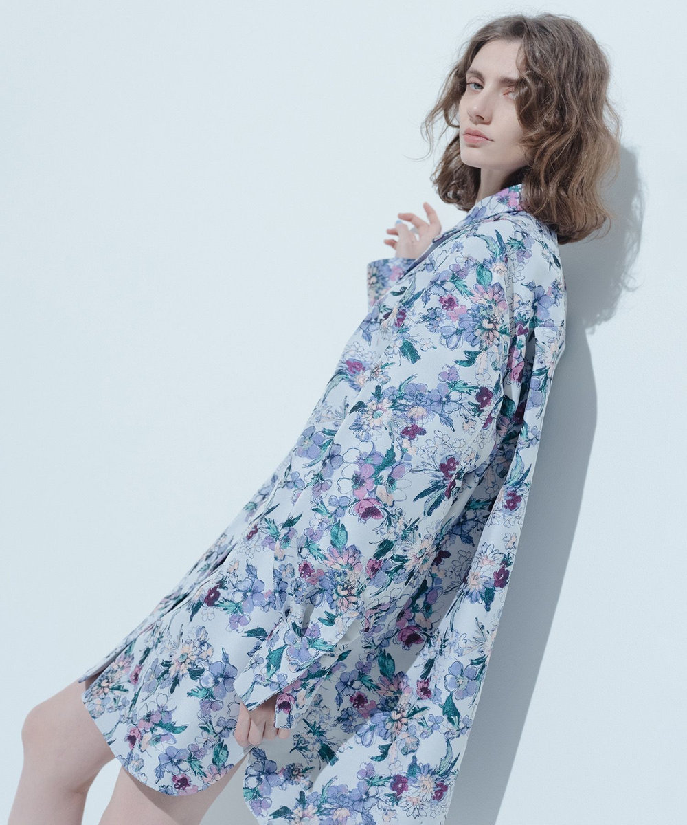 LOULOU WILLOUGHBY 【LOULOU WILLOUGHBY】LIMONTAフラワージャガードシャツワンピース ラベンダー (53)