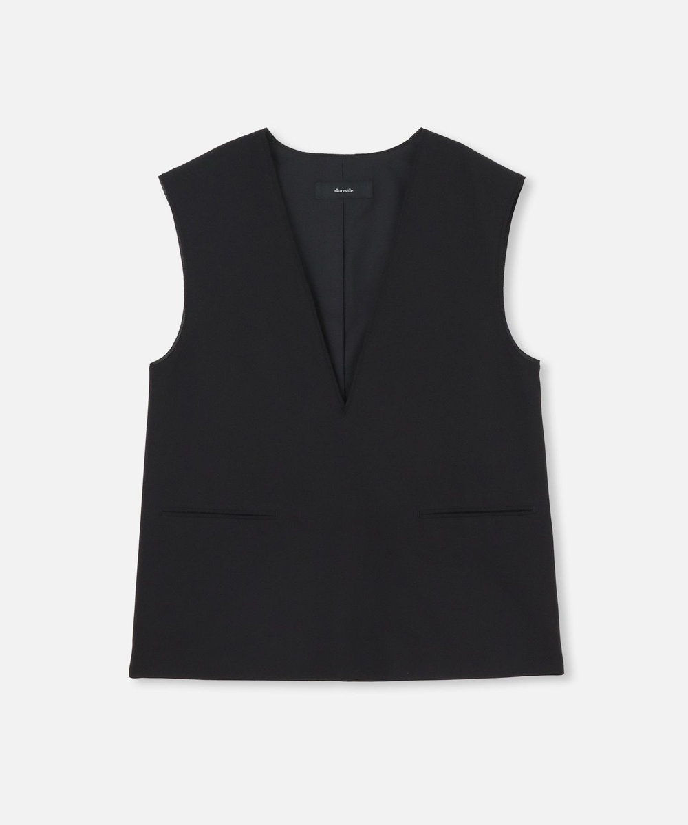 allureville トロピカルVネックジレ ブラック (95)