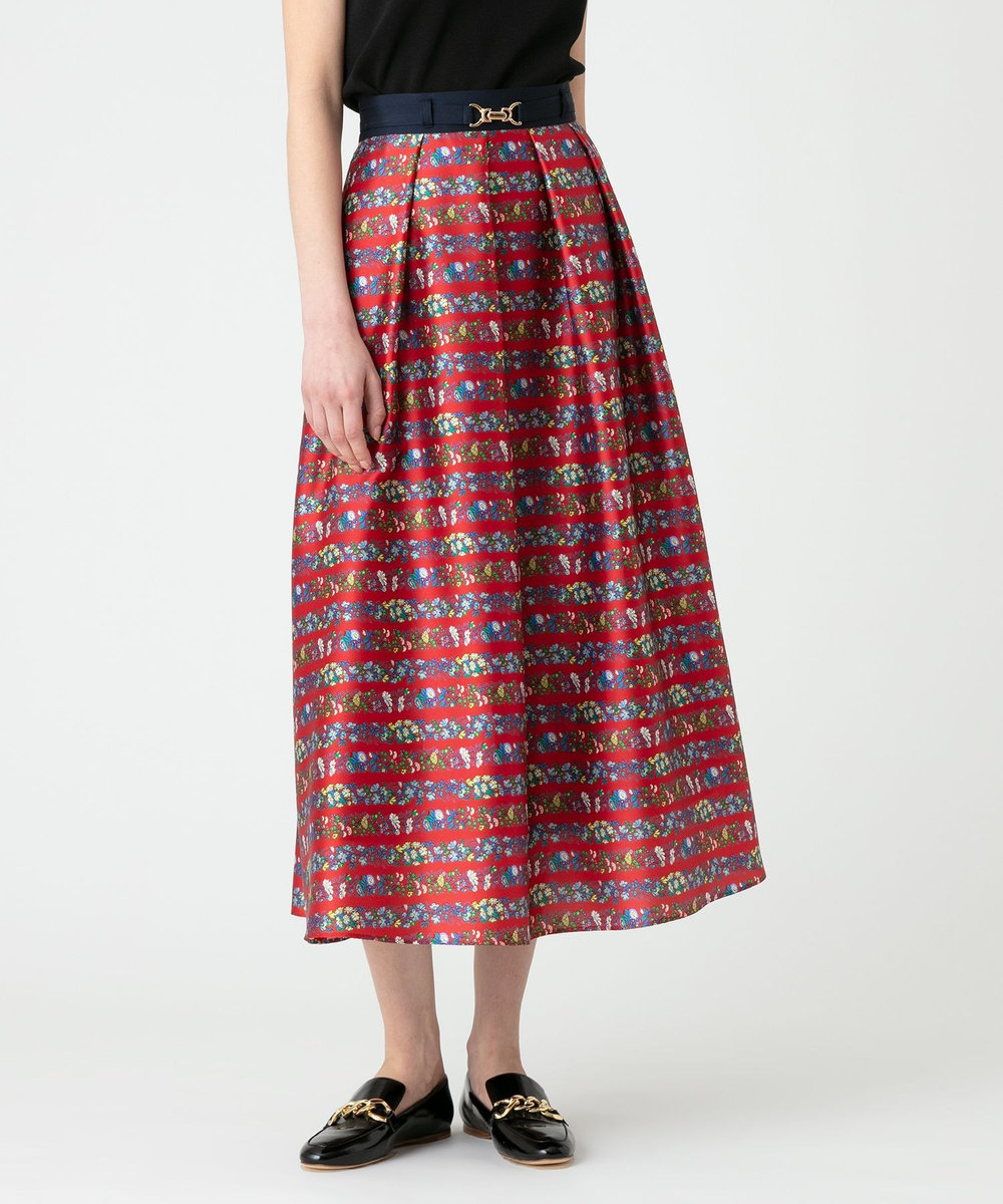 ルルウィルビー RATTI ボーダーフラワースカート　アルアバイル LOULOU WILLOUGHBY】ボーダーフラワースカート|allureville OFFICIAL