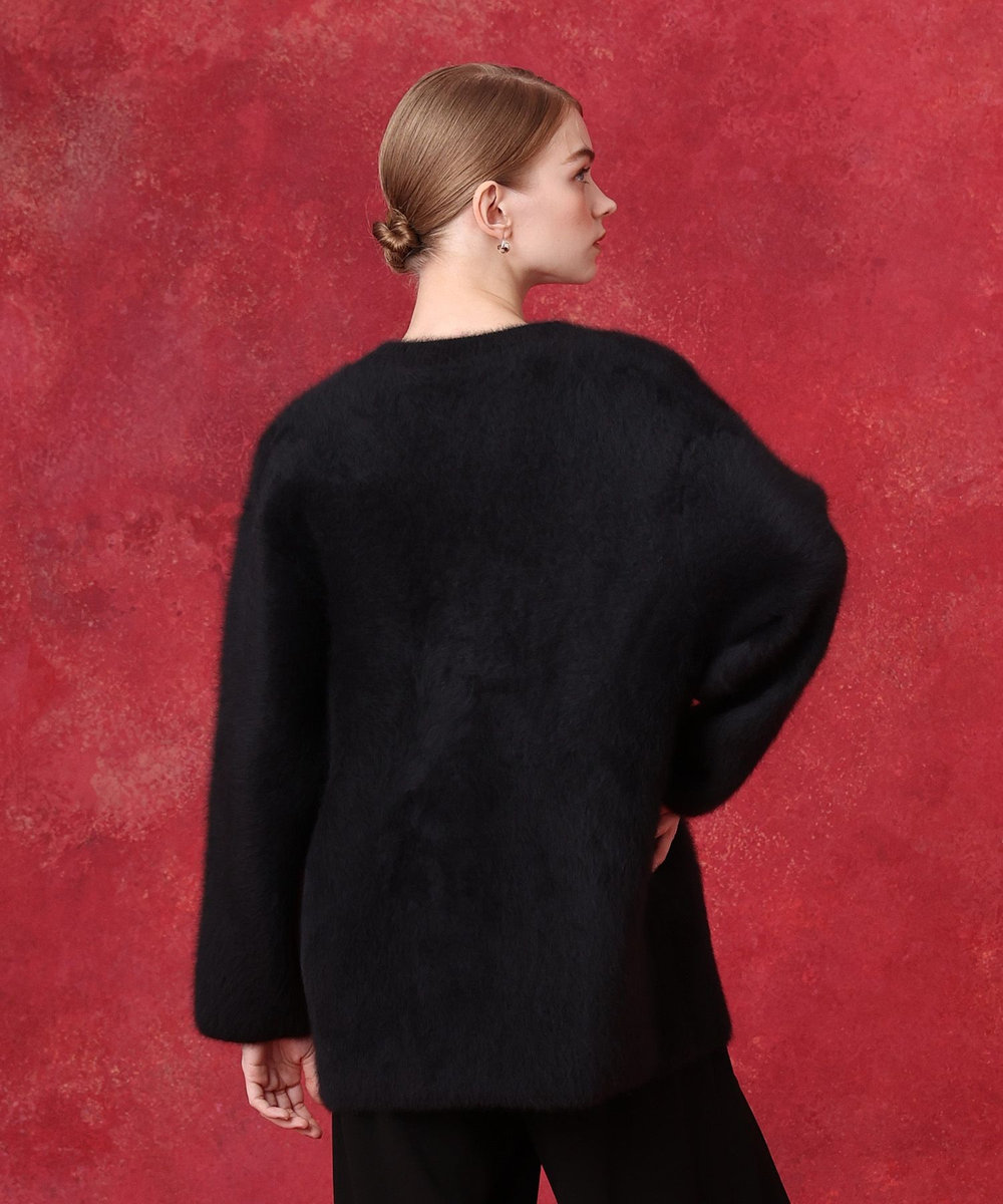 LOULOU WILLOUGHBY スフレニットカーディガン ブラック (95)
