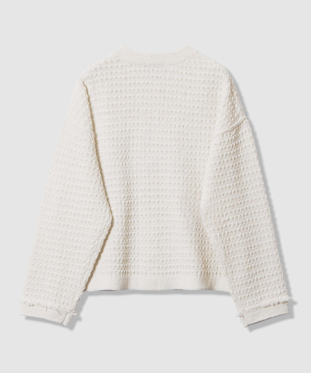 allureville ニットツィードジャケット オフホワイト (02)