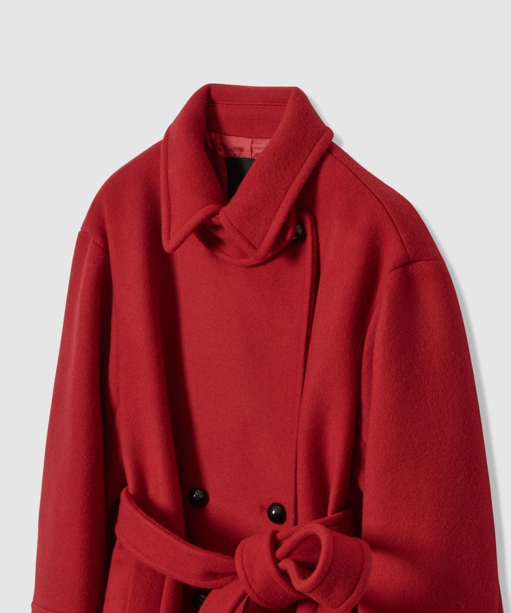 allureville パイルメルトンデザインＰコート ボルドー (44)