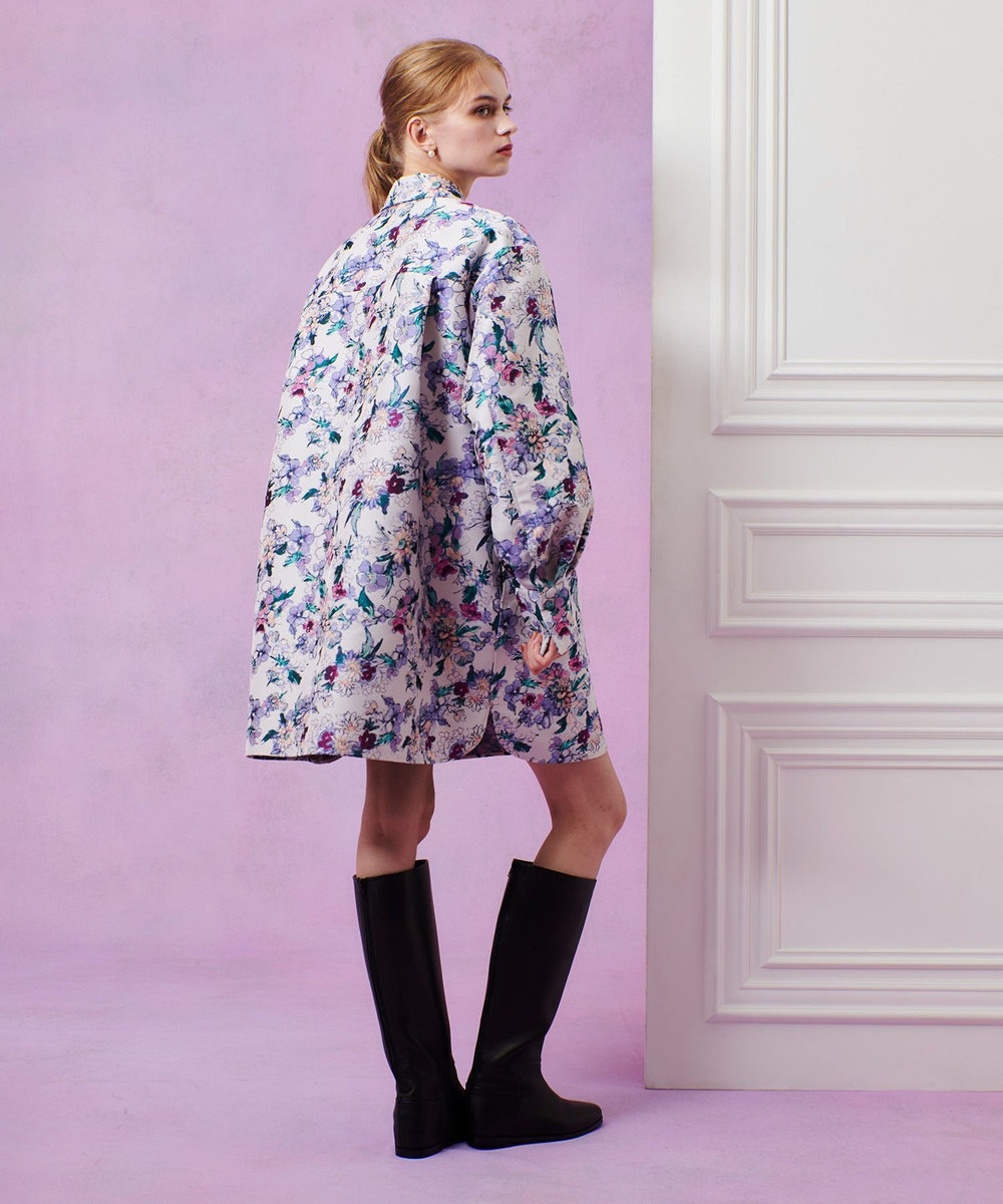 LOULOU WILLOUGHBY 【LOULOU WILLOUGHBY】LIMONTAフラワージャガードシャツワンピース ラベンダー (53)