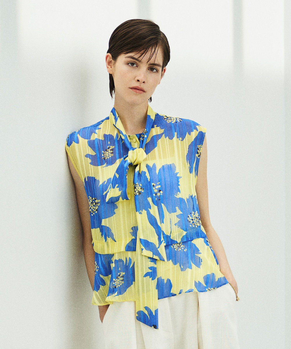 allureville ◇WEB ルミネ別注 シアーヨウリュウブラウス イエロー系 (26)