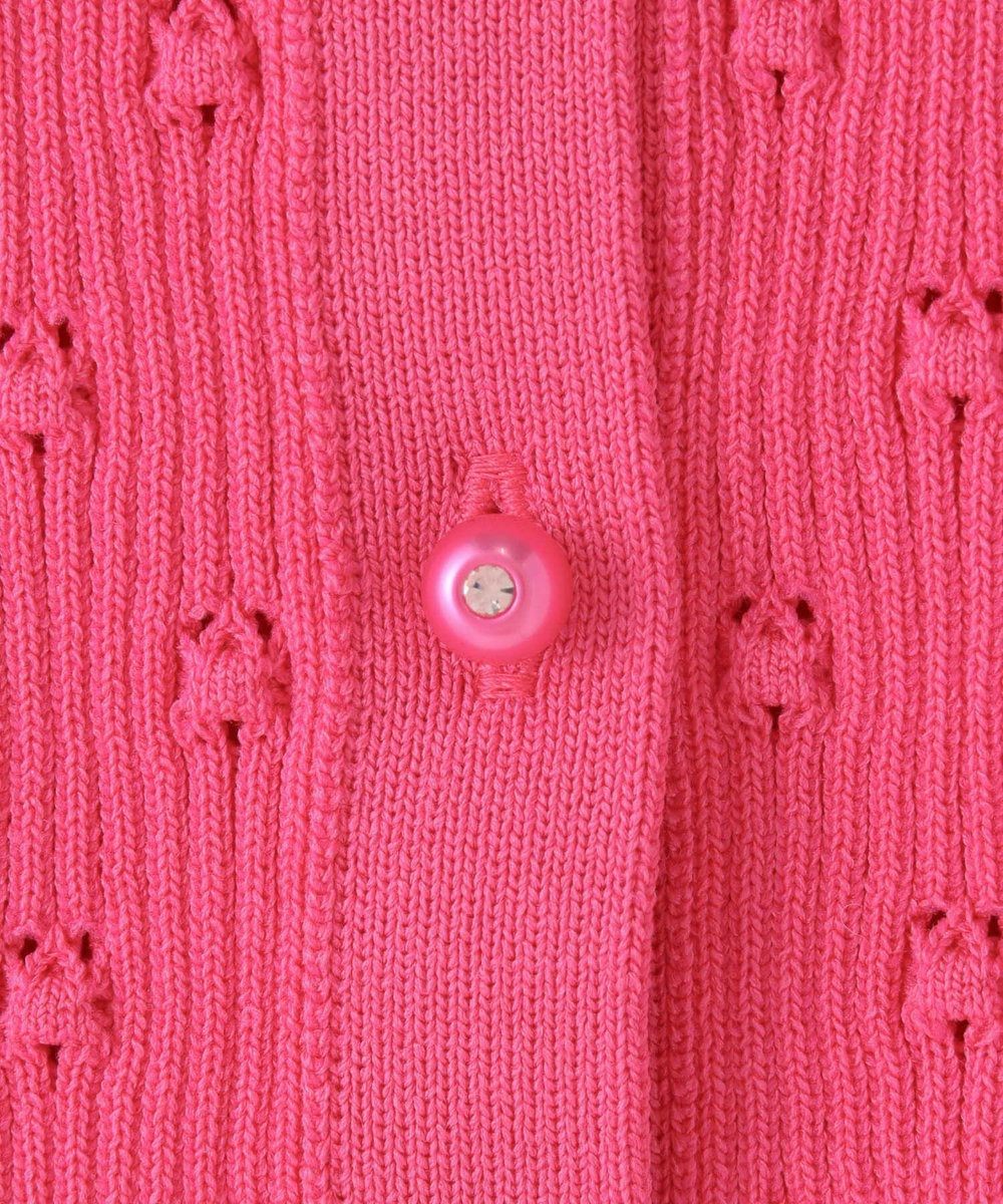 LOULOU WILLOUGHBY アイレット半袖カーディガン ピンク (41)