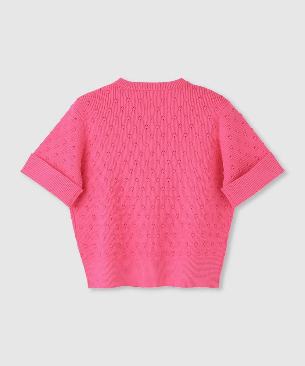 LOULOU WILLOUGHBY アイレット半袖カーディガン ピンク (41)