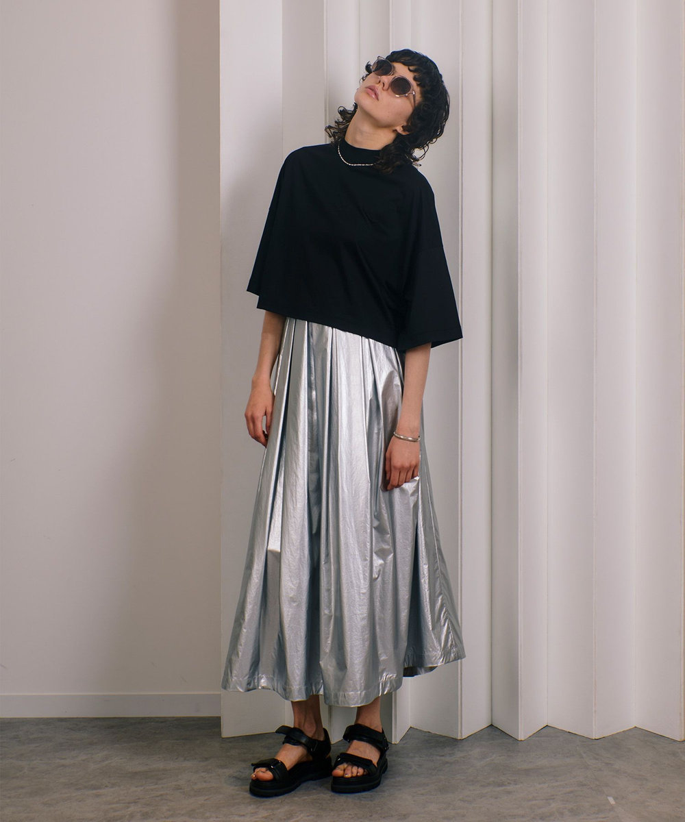 メタリックタックフレアスカート|allureville OFFICIAL SITE / ONLINE