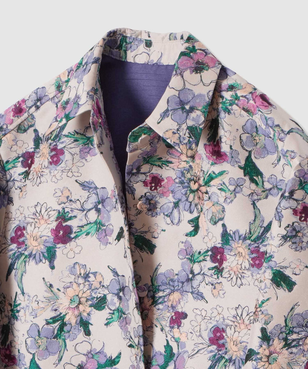 LOULOU WILLOUGHBY 【LOULOU WILLOUGHBY】LIMONTAフラワージャガードシャツワンピース ラベンダー (53)