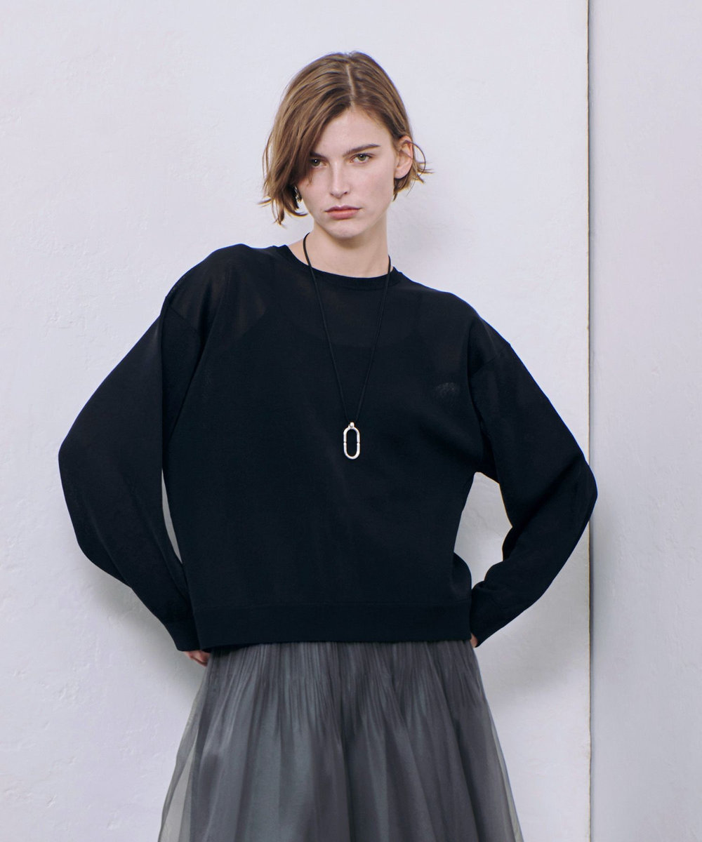 allureville スポンディッシュシアー2WAYプルオーバー ブラック (95)