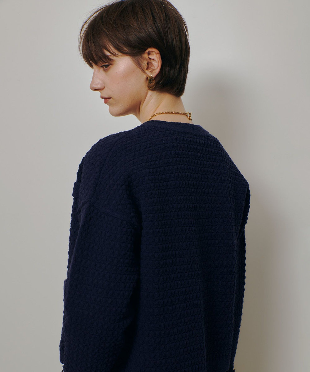 allureville ニットツィードジャケット ネイビー (65)