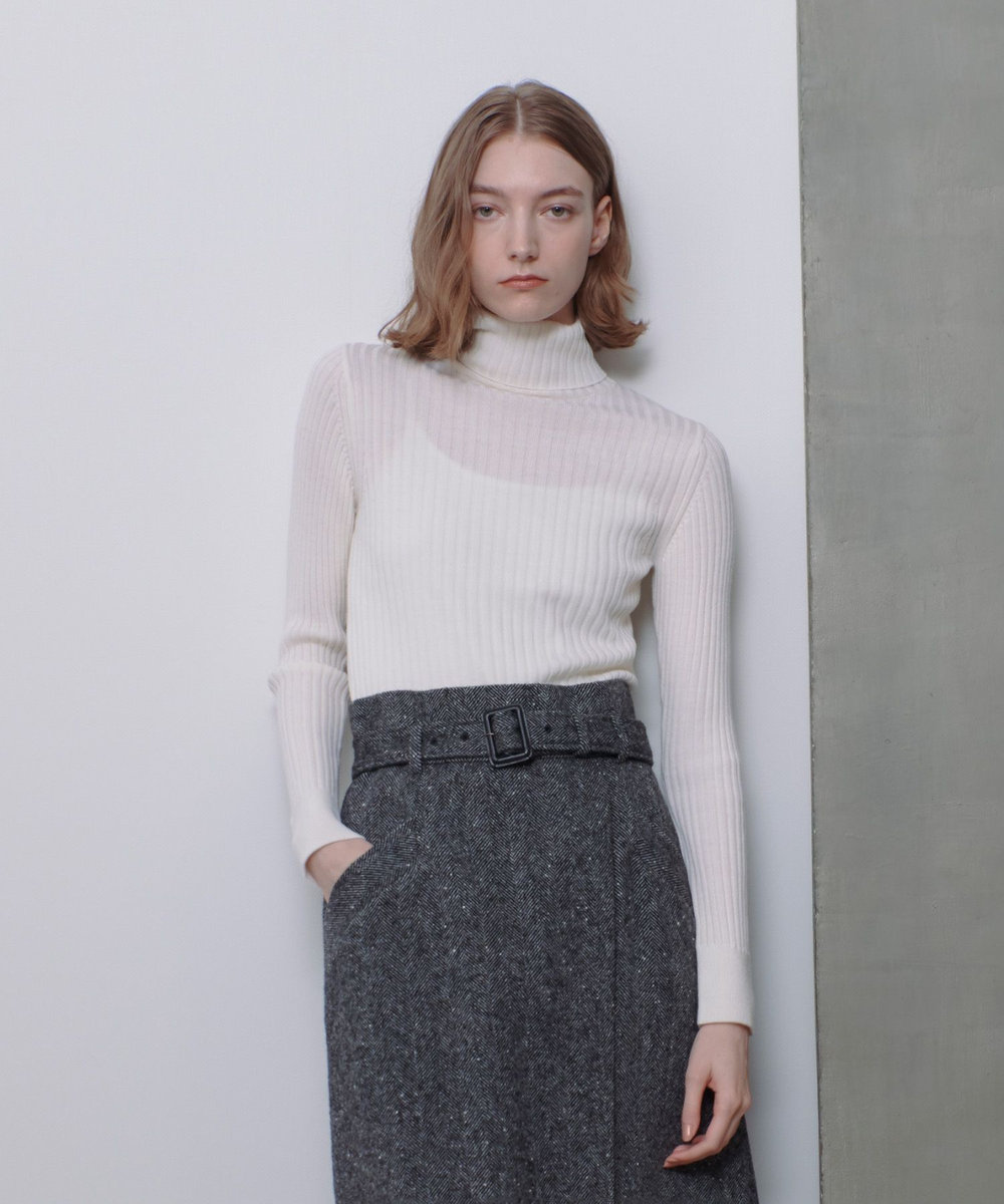 allureville 2WAYネックリブタートル オフホワイト (02)