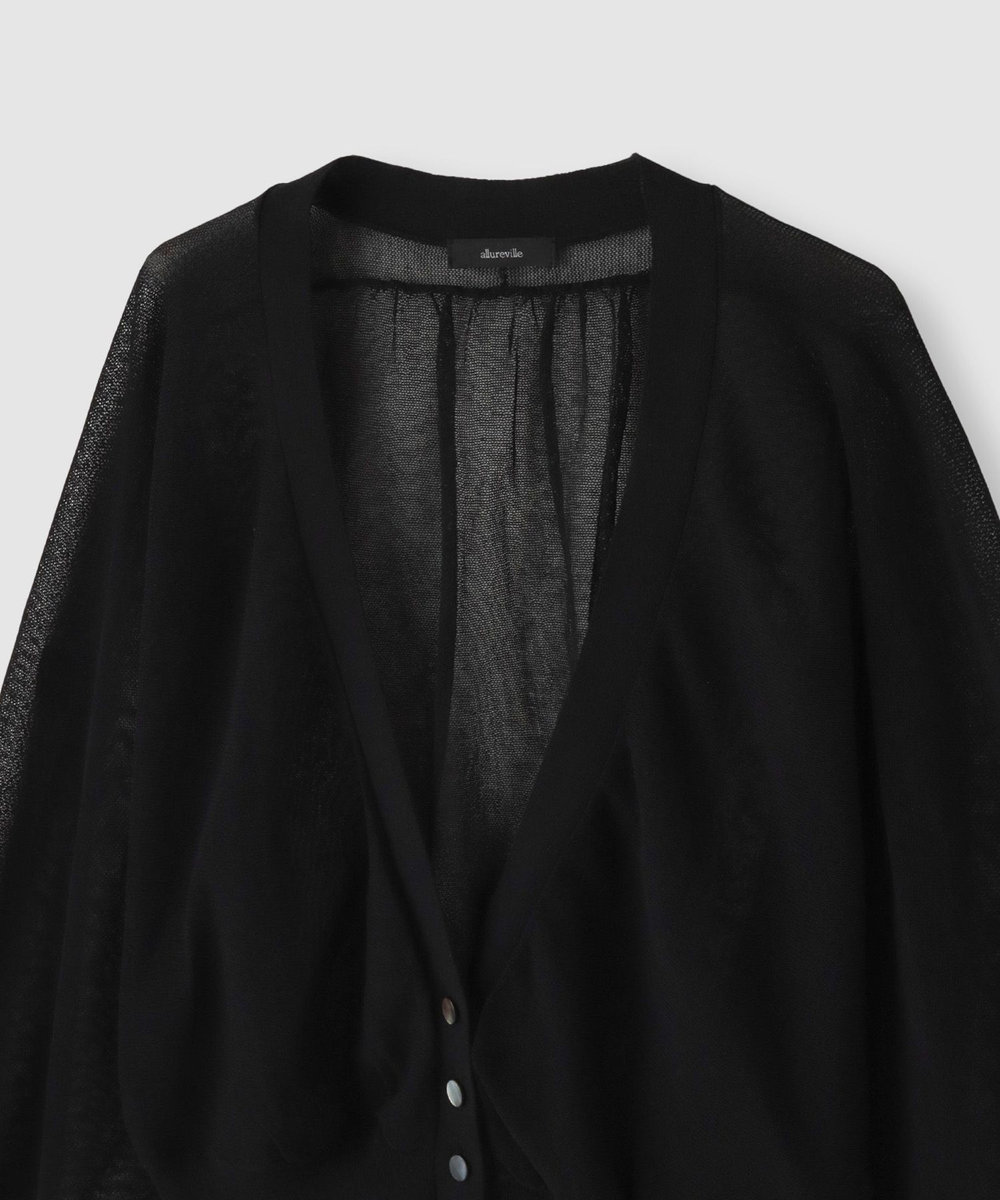 allureville シアーコイルボレロカーディガン ブラック (95)