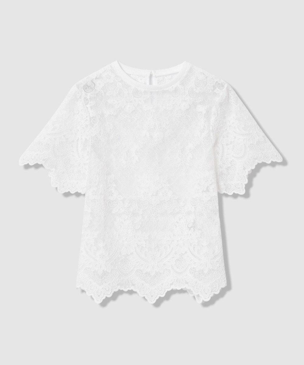 LOULOU WILLOUGHBY 【LOULOU WILLOUGHBY】オーガンスカラＴシャツ オフホワイト (02)