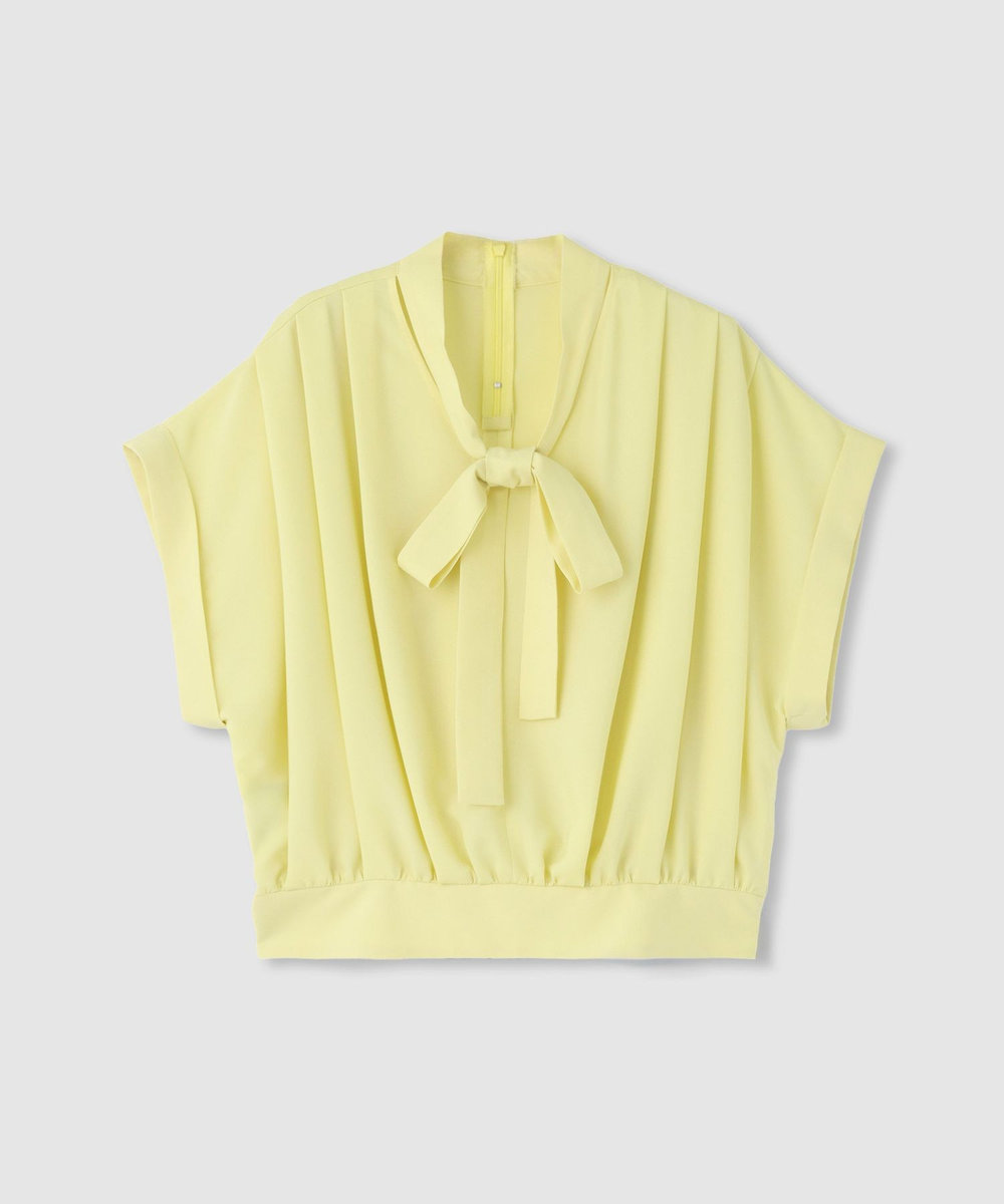 allureville ボウタイタックフレンチスリーブブラウス イエロー (21)