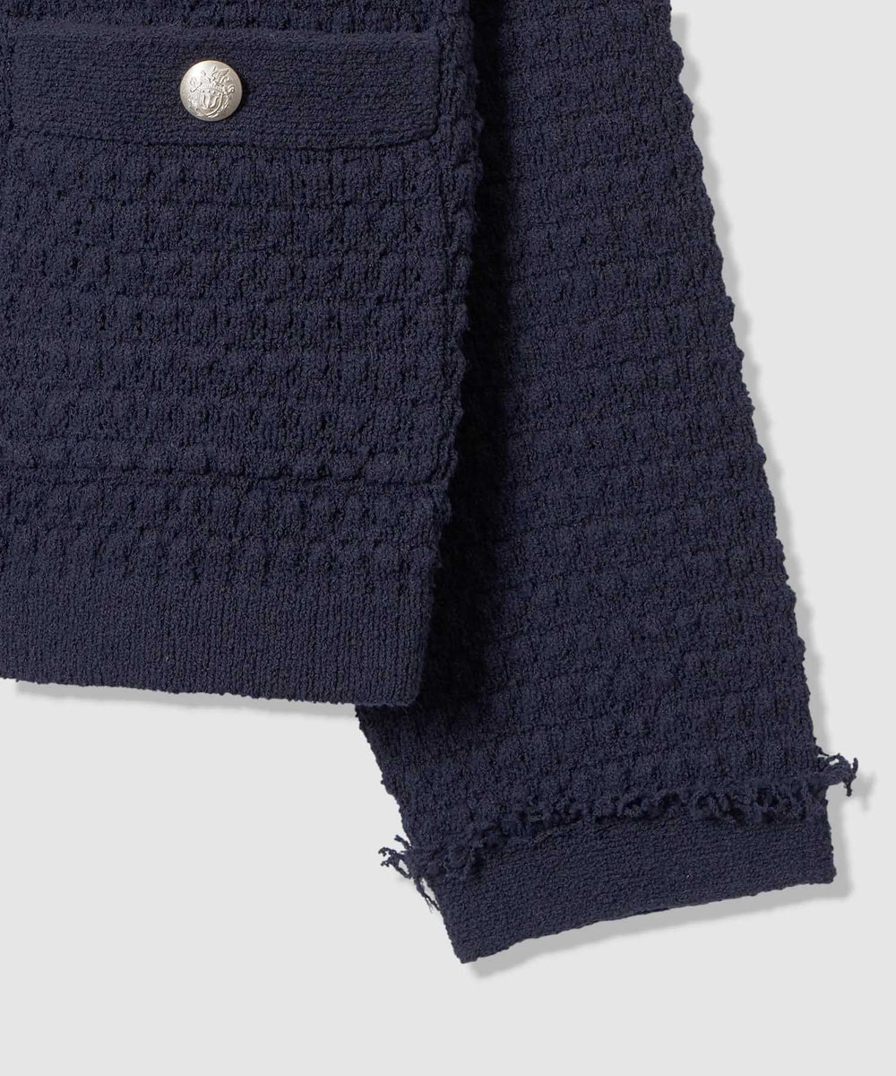allureville ニットツィードジャケット ネイビー (65)