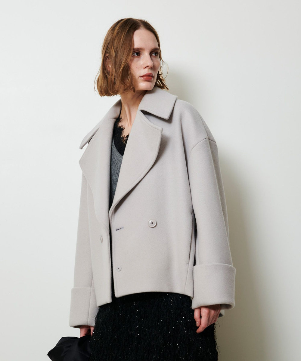 allureville メルトンコクーンミドルコート グレージュ (15)