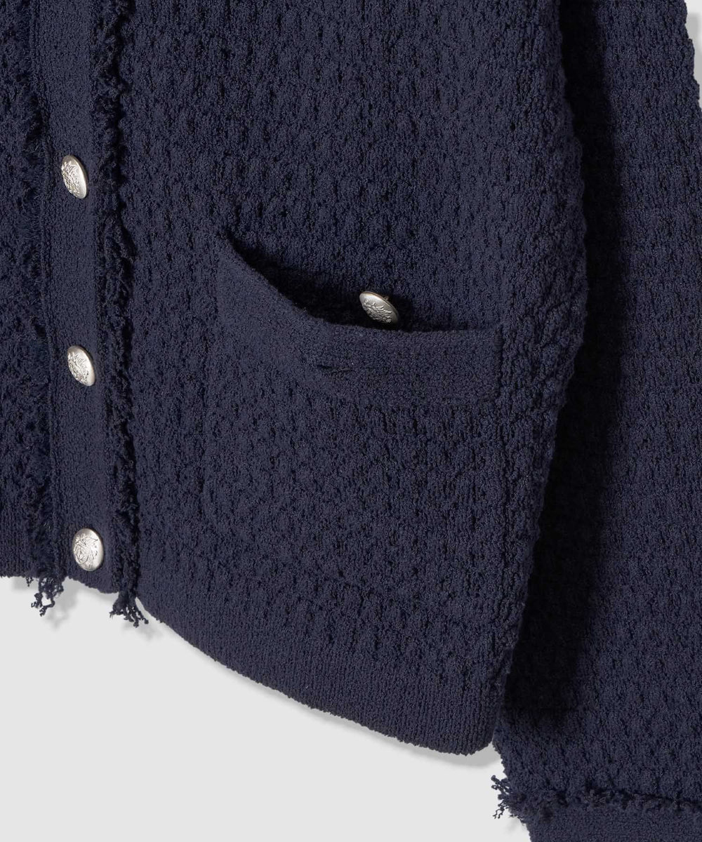 allureville ニットツィードジャケット ネイビー (65)