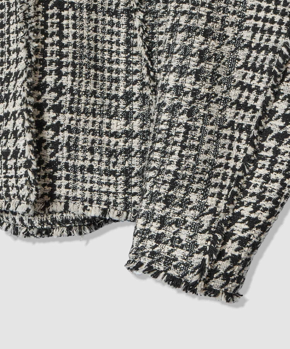 allureville ハウンドトゥースブロッキングジャケット ブラック (95)