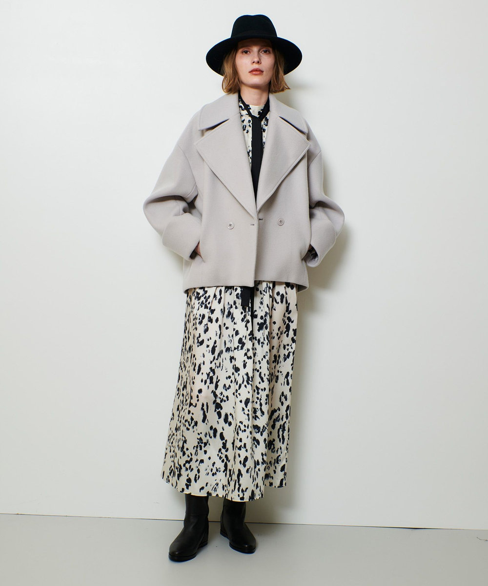 allureville メルトンコクーンミドルコート グレージュ (15)