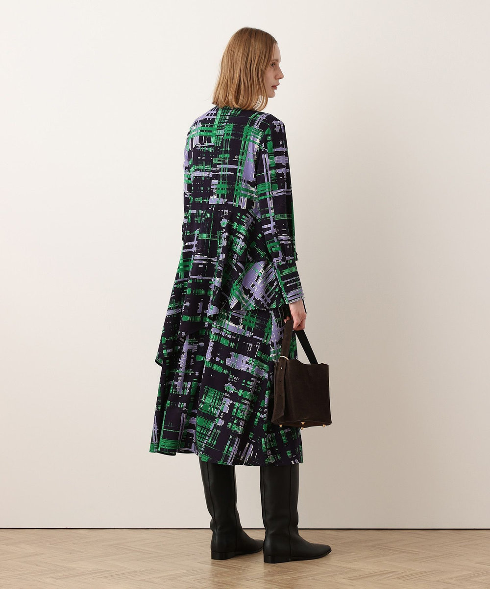 allureville グリッドアートチェックワンピース ネイビー (67)