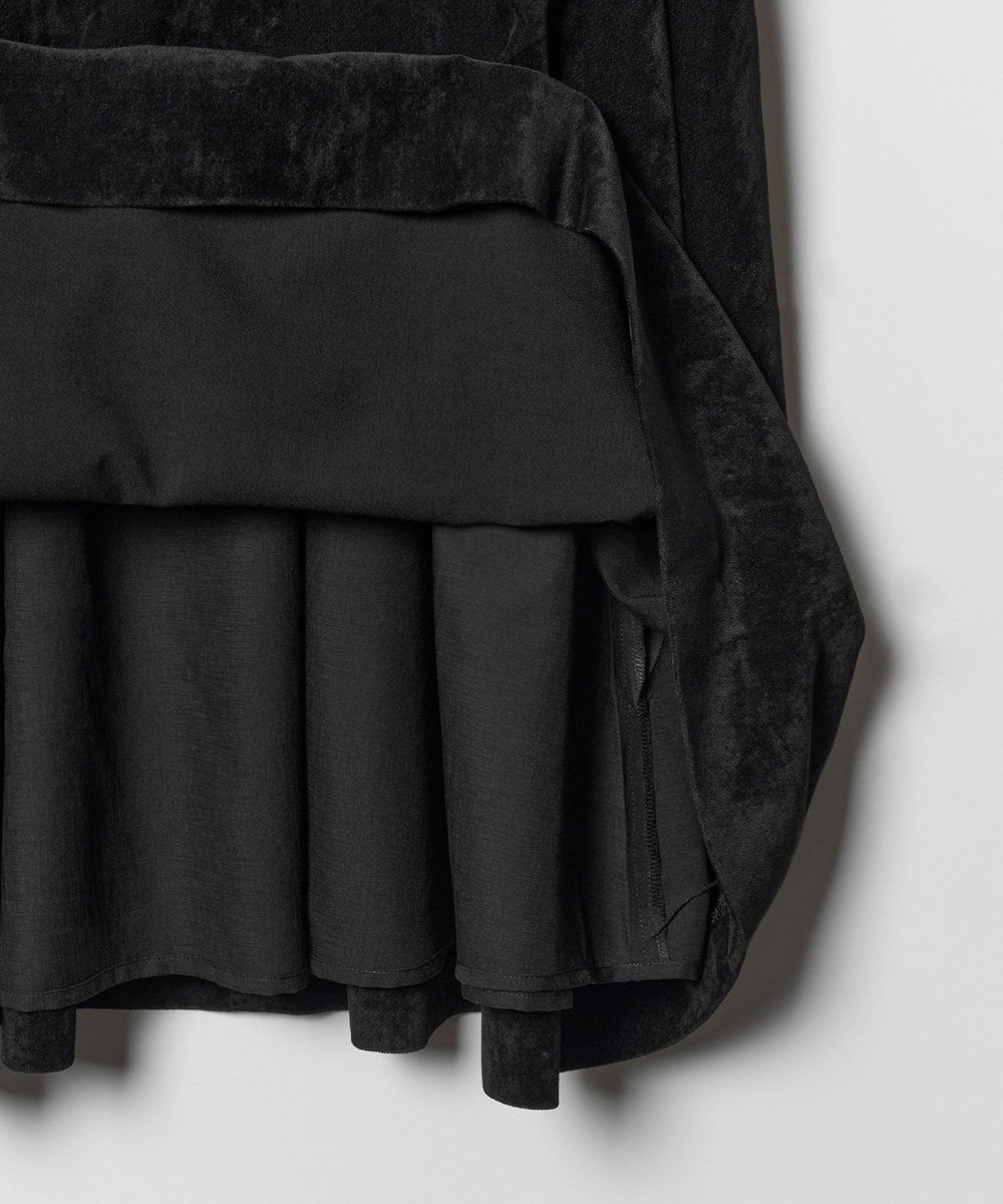 LOULOU WILLOUGHBY 【LOULOU WILLOUGHBY】ブライトコールタックワンピース ブラック (95)