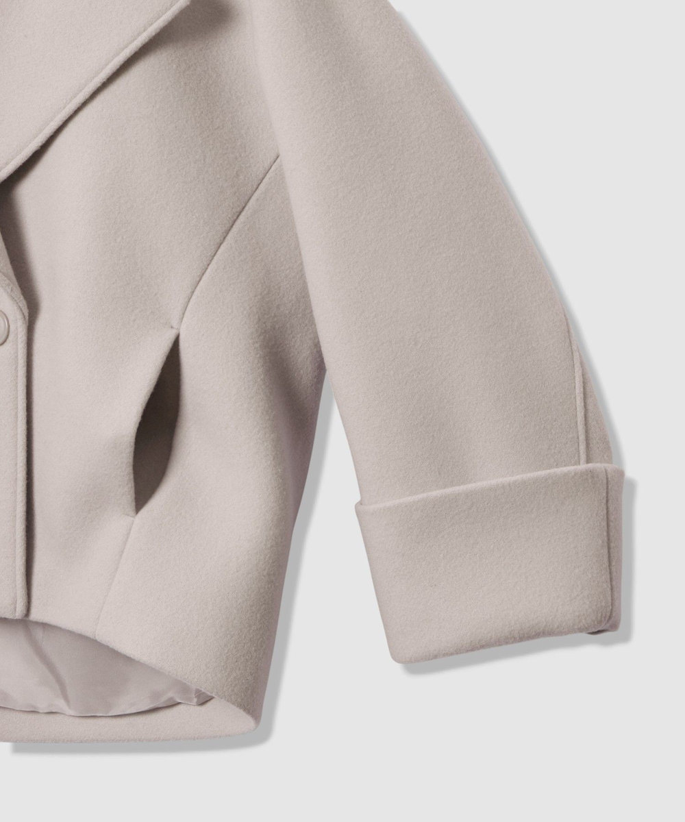 allureville メルトンコクーンミドルコート グレージュ (15)