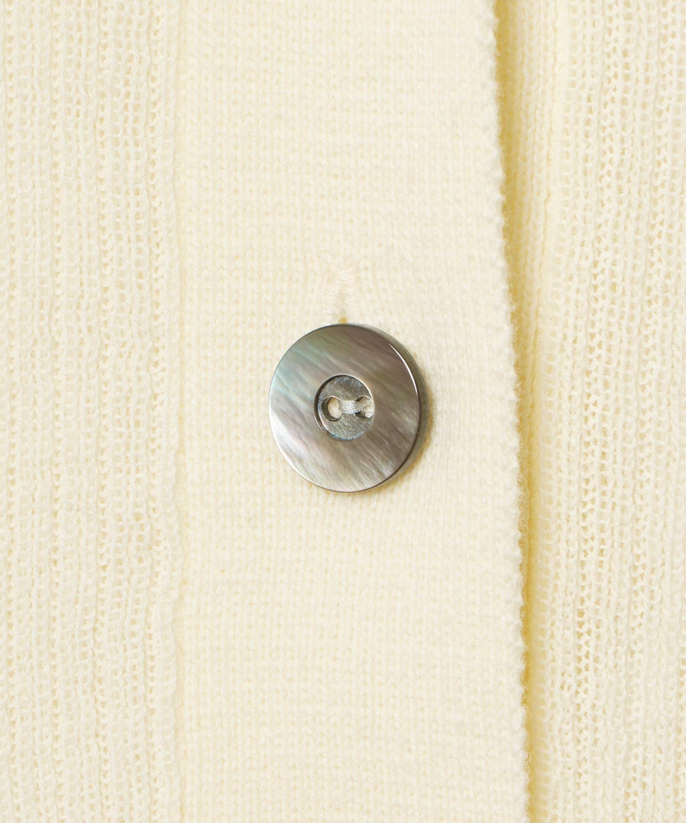 allureville ランダムストライプニットポロ アイボリー (04)