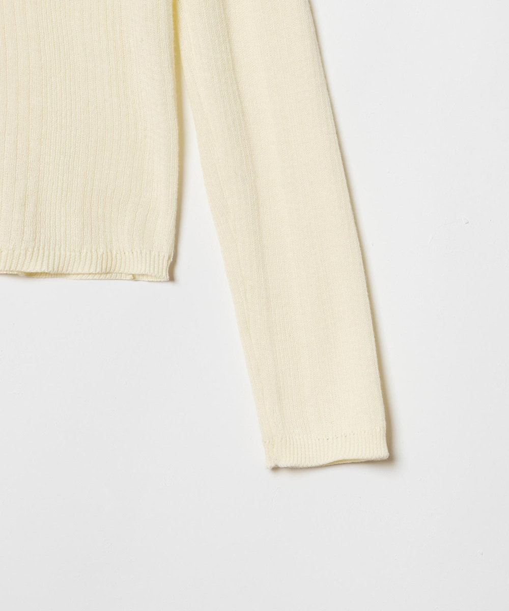 allureville ランダムストライプニットポロ アイボリー (04)