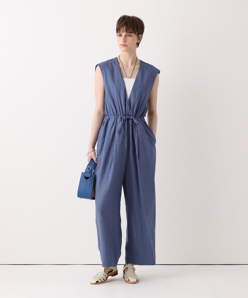allureville リネンＶカラーコンビネゾン インディゴ (66)
