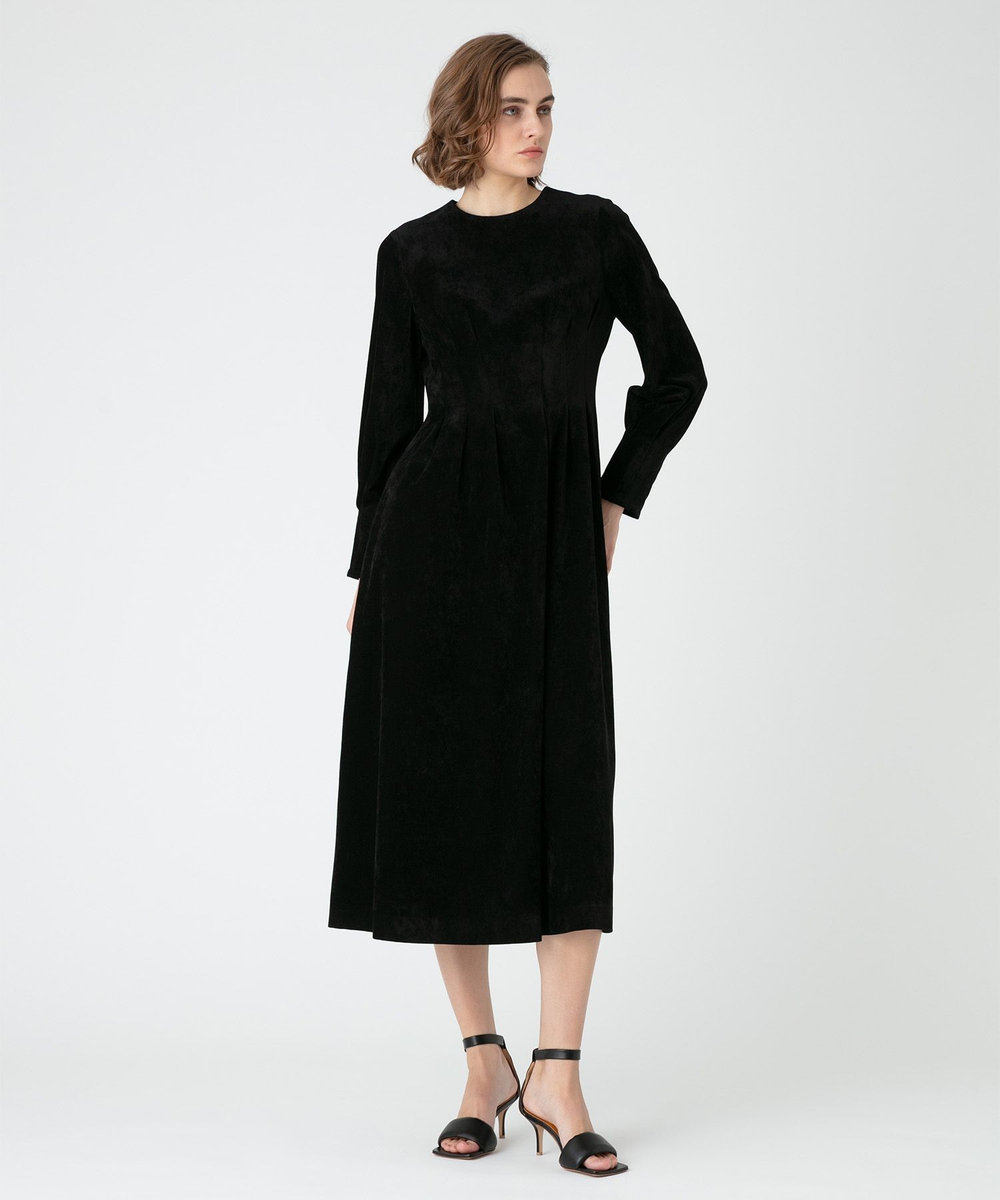 LOULOU WILLOUGHBY 【LOULOU WILLOUGHBY】ブライトコールタックワンピース ブラック (95)