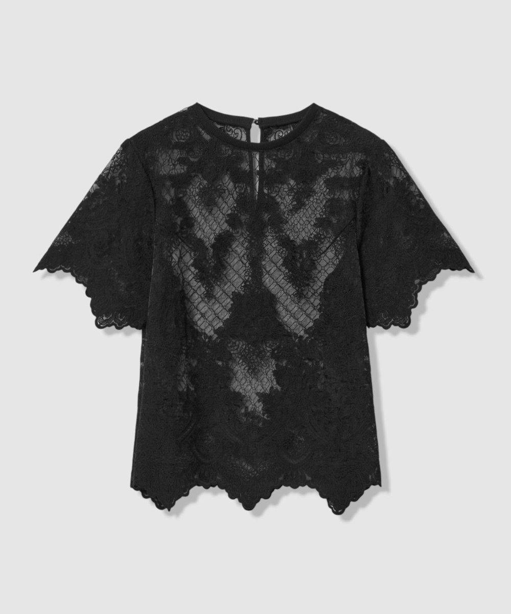 LOULOU WILLOUGHBY 【LOULOU WILLOUGHBY】オーガンスカラＴシャツ ブラック (95)