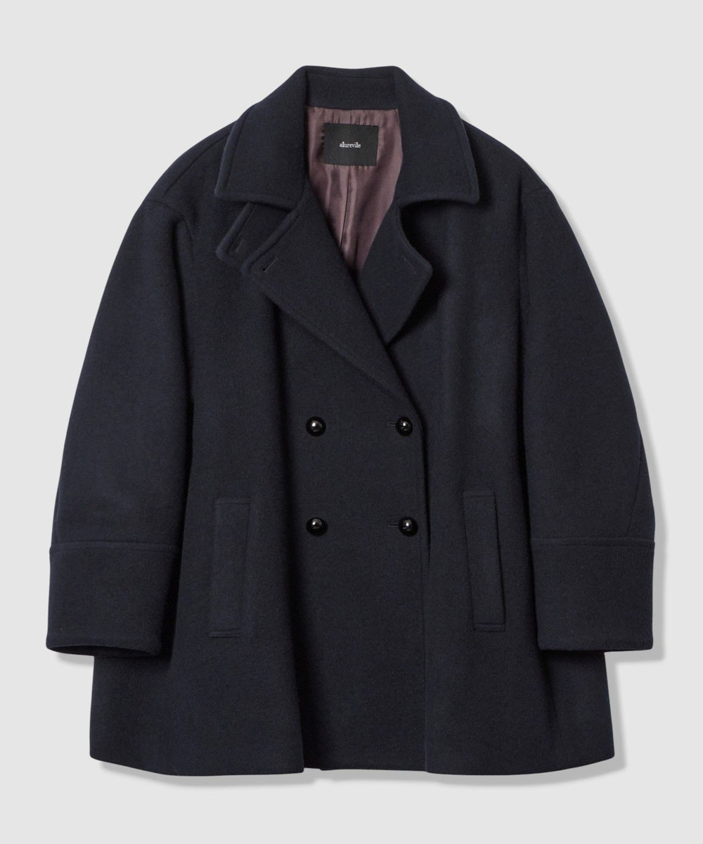 allureville パイルメルトンデザインＰコート ネイビー (65)
