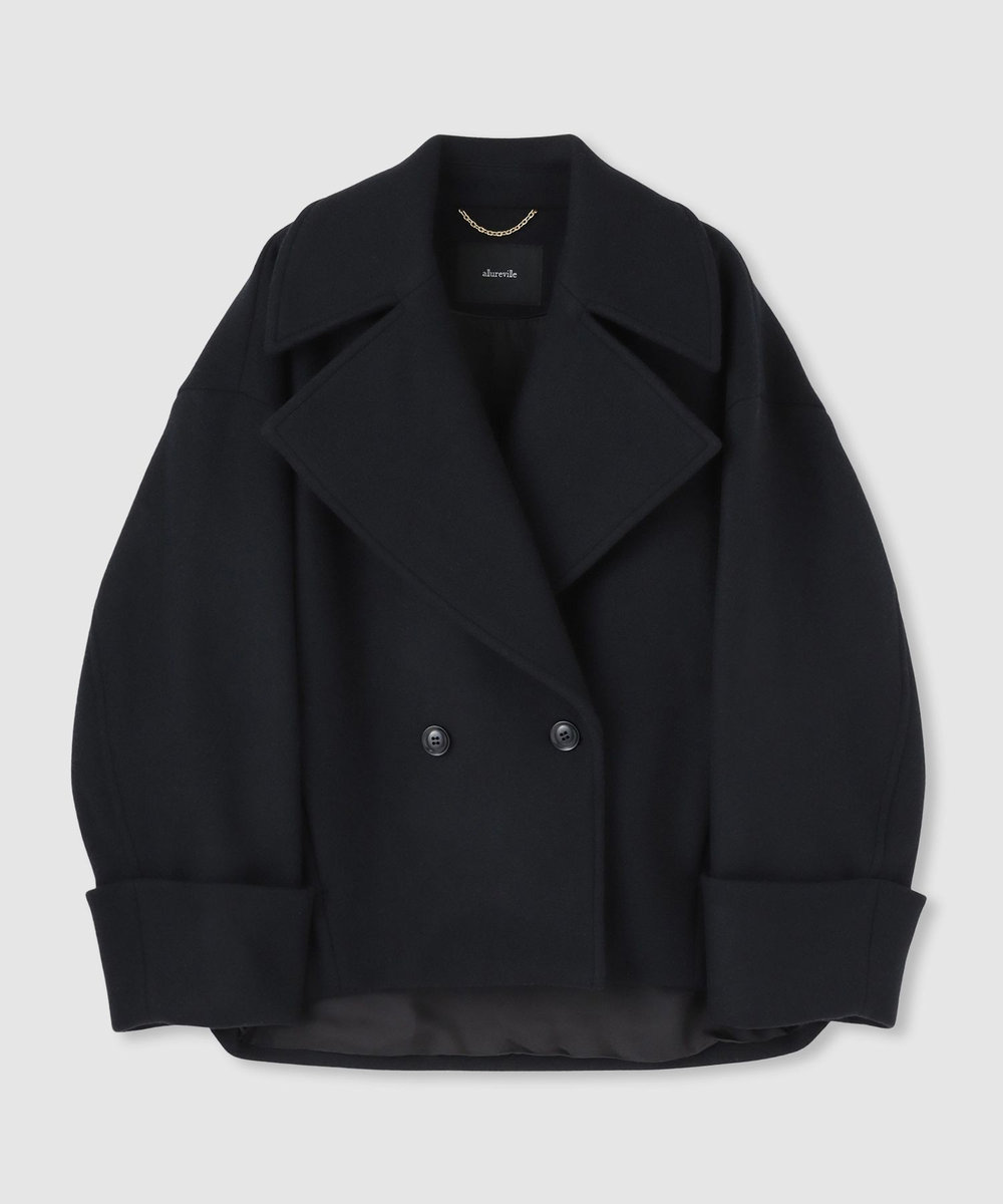 allureville メルトンコクーンミドルコート ブラック (95)