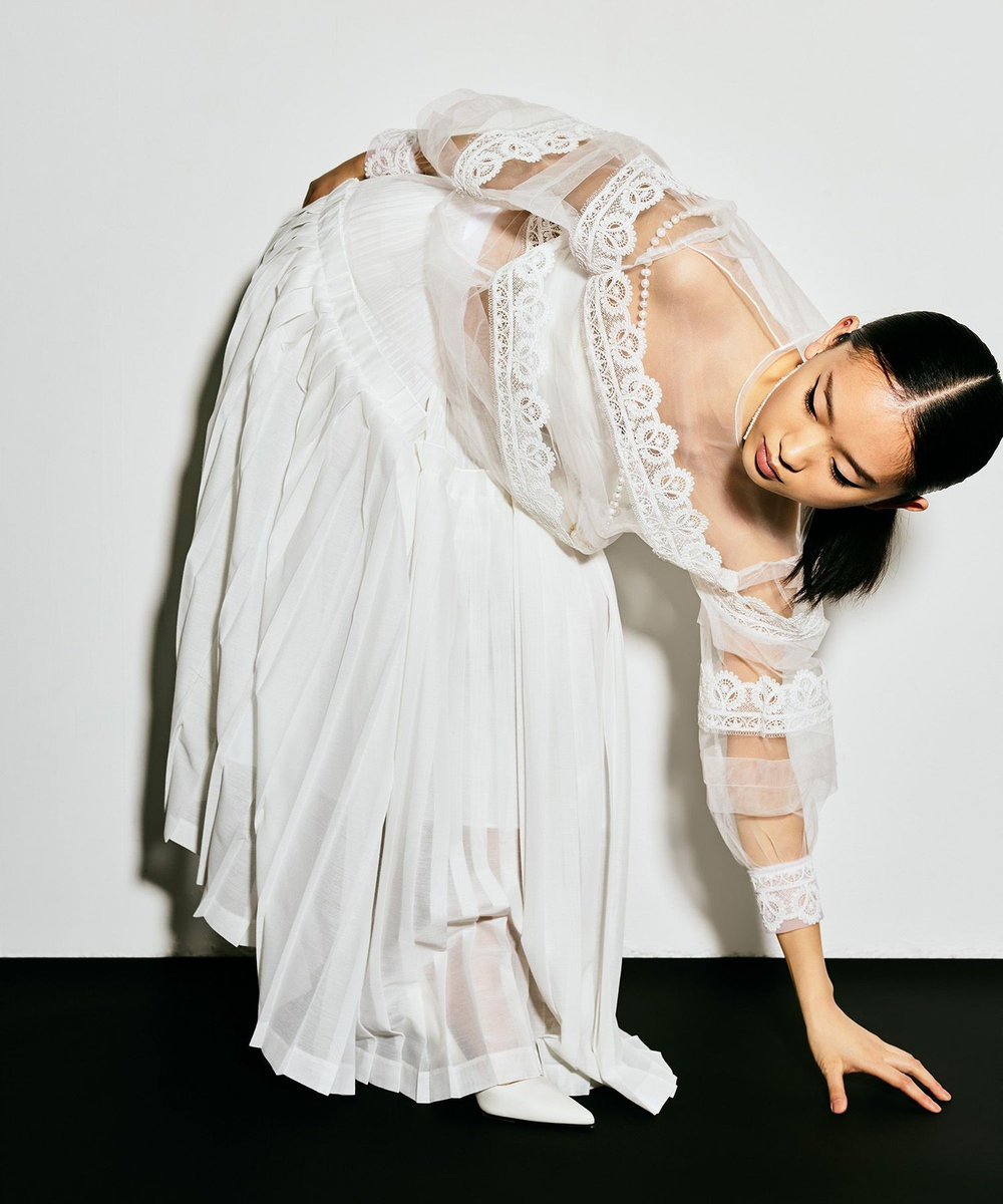 LOULOU WILLOUGHBY カールマイヤープリーツスカート ホワイト (01)