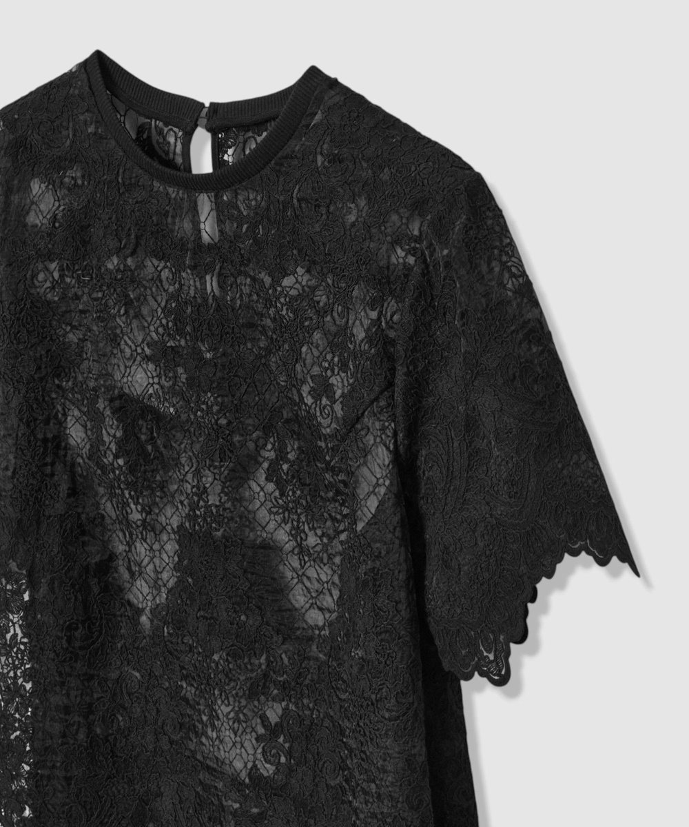 LOULOU WILLOUGHBY 【LOULOU WILLOUGHBY】オーガンスカラＴシャツ ブラック (95)