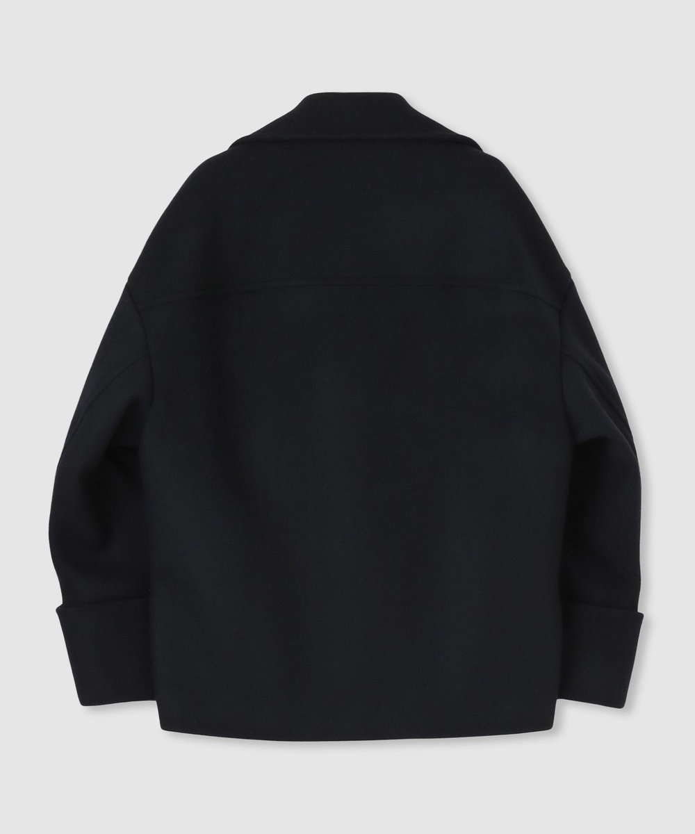 allureville メルトンコクーンミドルコート ブラック (95)