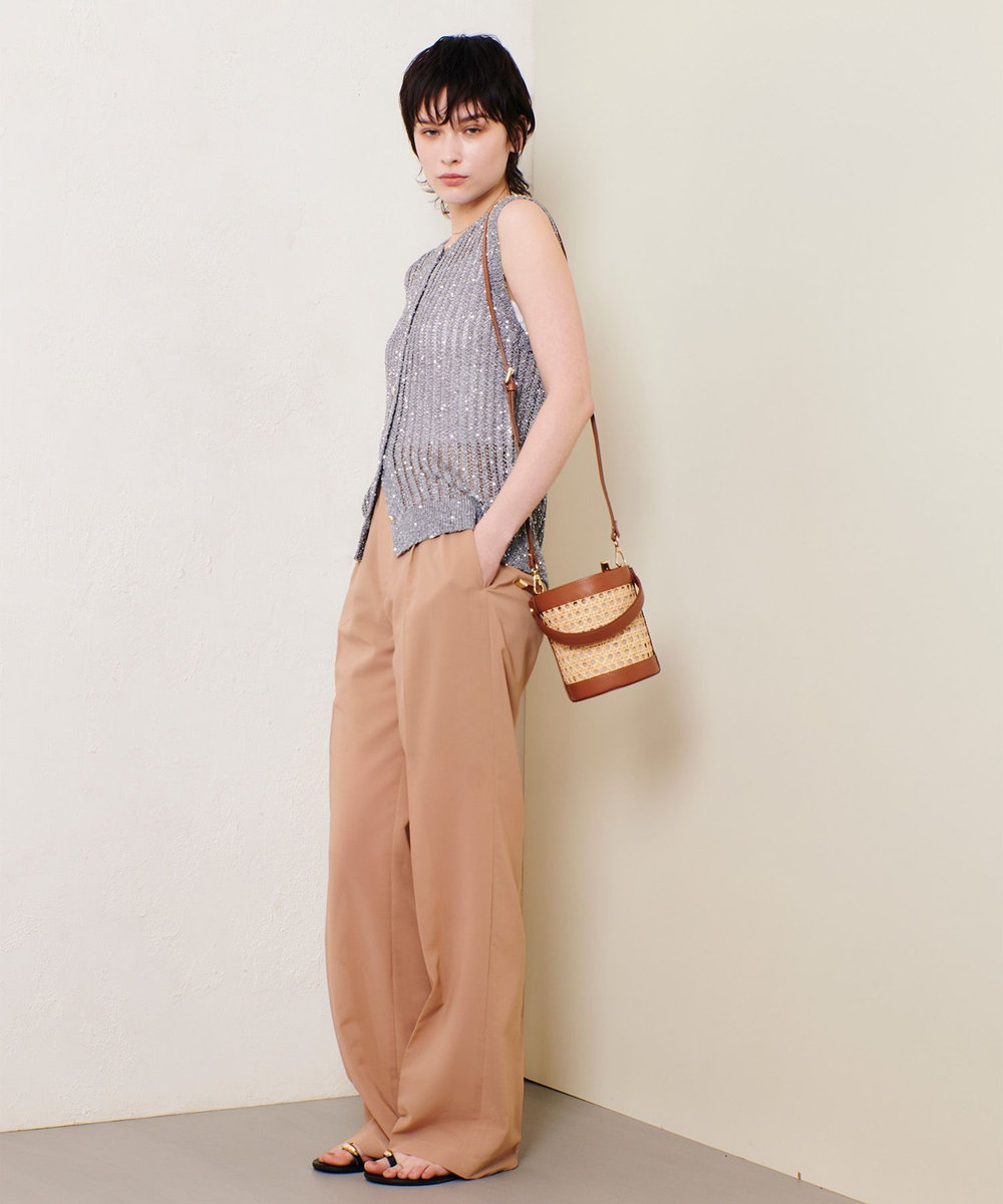 allureville スパンコールメッシュプルオーバー グレー (92)