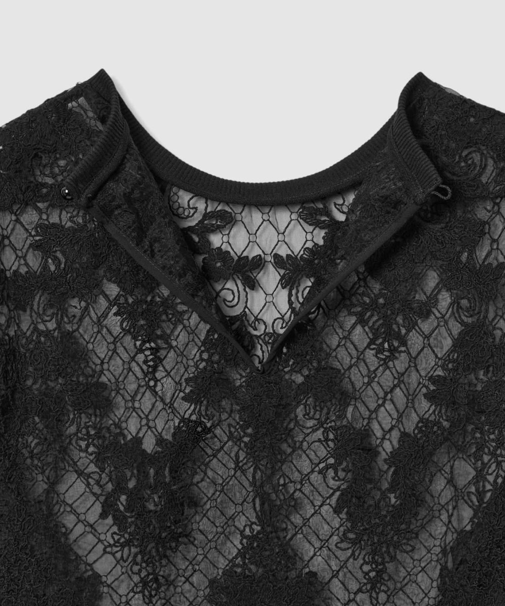 LOULOU WILLOUGHBY 【LOULOU WILLOUGHBY】オーガンスカラＴシャツ ブラック (95)