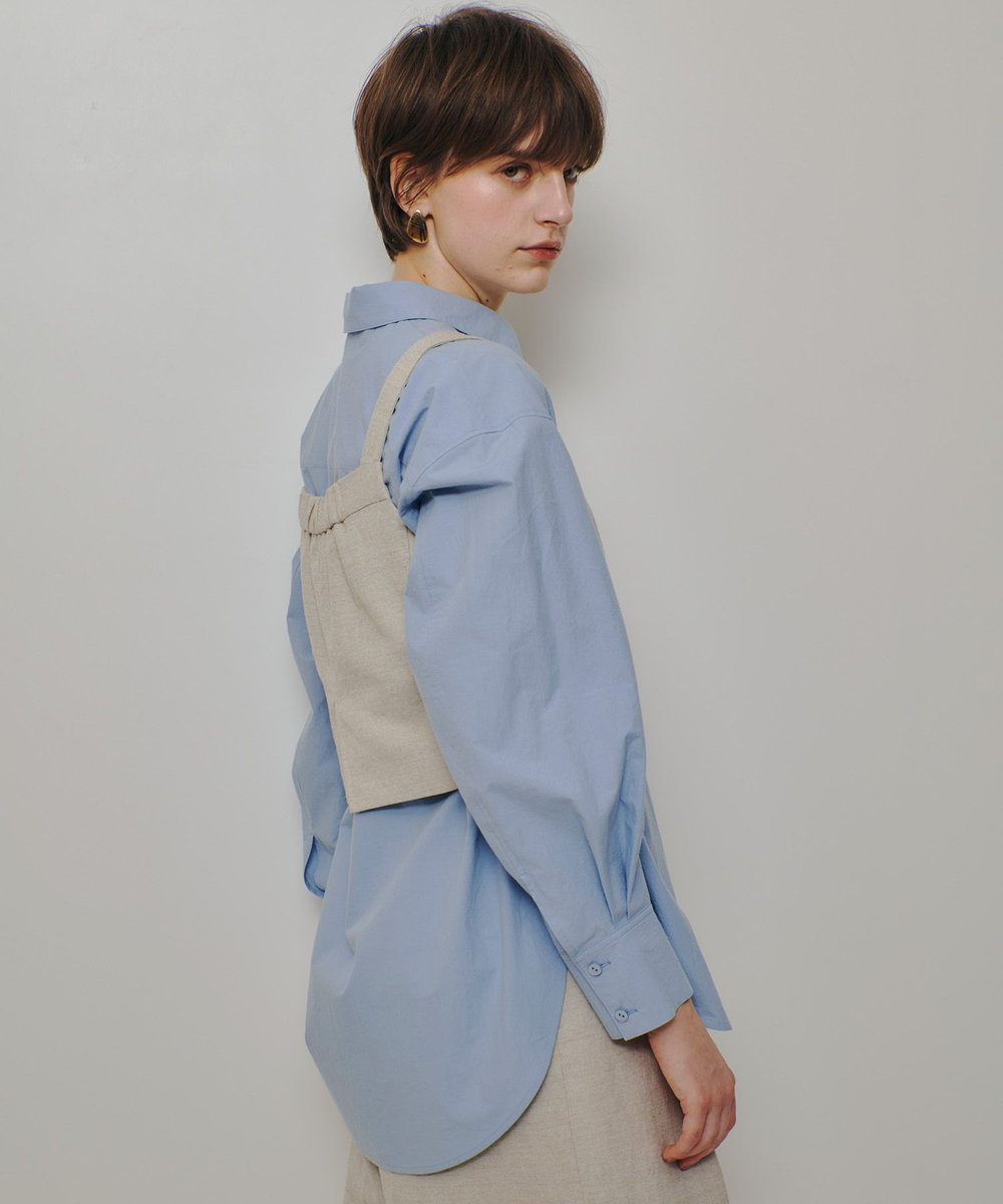 allureville シャークスキンショートジレ ベージュ (11)