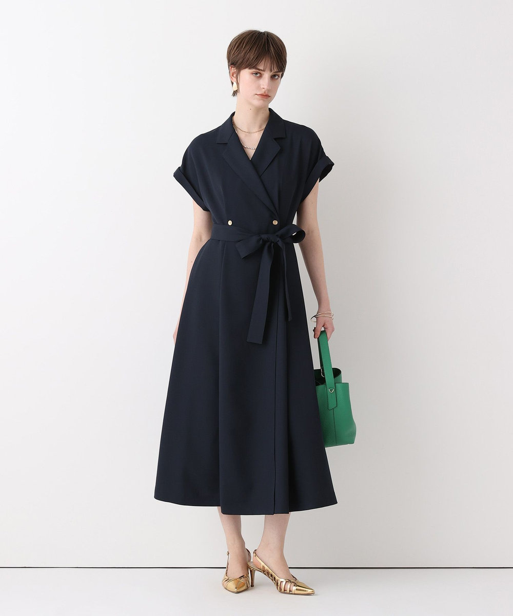 allureville フレンチスリーブラップワンピース ネイビー (65)